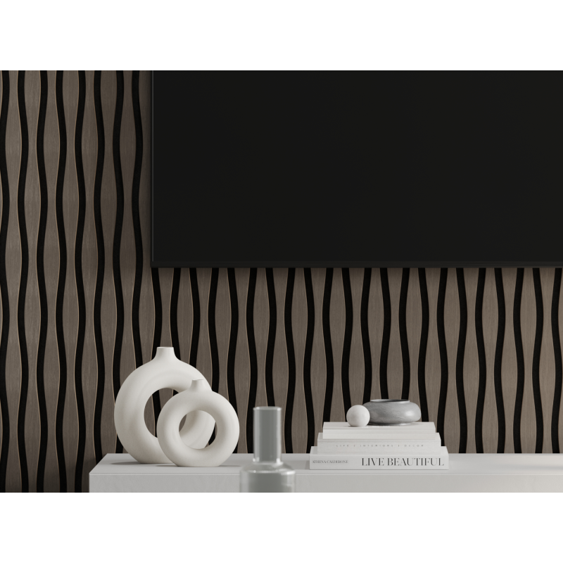 Mexen Lam-SF 01 Lam-SF 26 akustické stenové lamely 280 x 30 cm, plsť 9 mm, technická dyha, Sivý Dub - S106-280-26-043