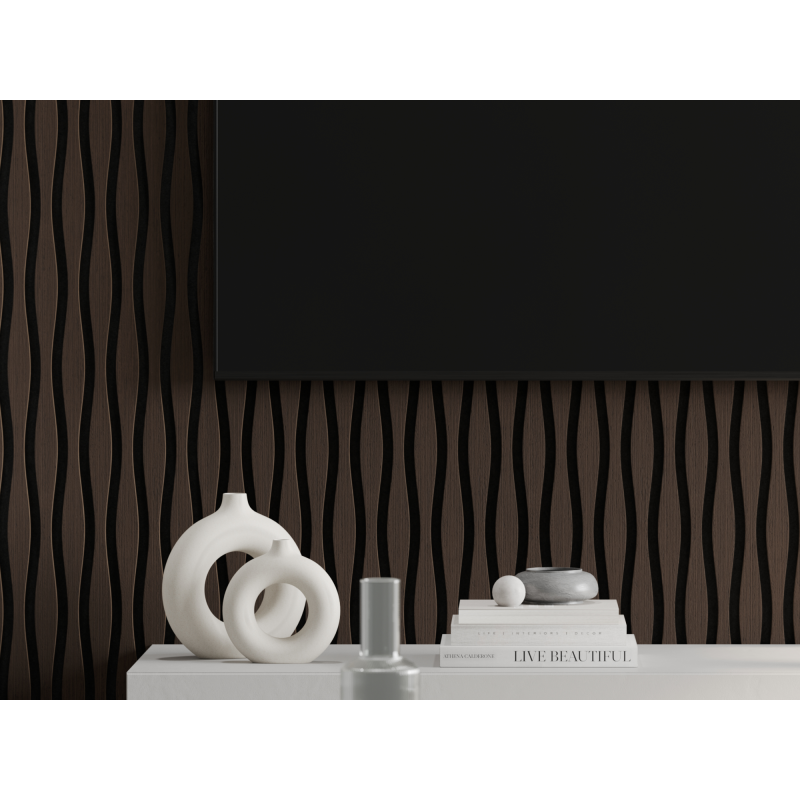 Mexen Lam-SF 01 Lam-SF 26 akustické lišty na stenu 280 x 30 cm, plsť 9 mm, technická dýha, Dub Mocca - S106-280-26-045