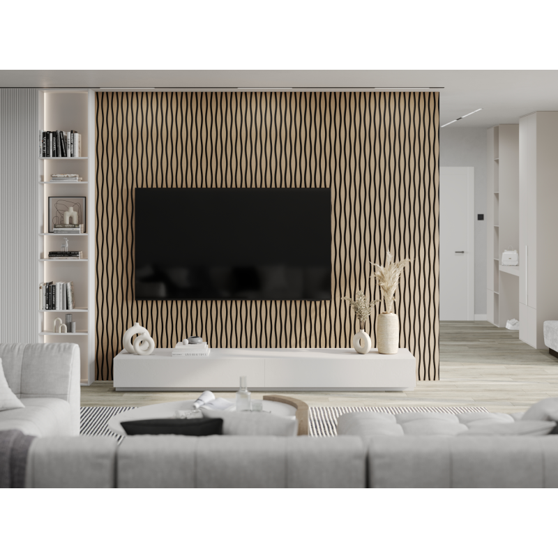 Mexen Lam-SF 01 Lam-SF 26 stena lamely akustické 280 x 30 cm, plsť 9 mm, technická dyha, Svetlý Orech - S106-280-26-047