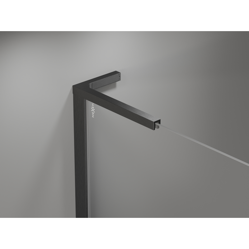 Mexen Mist L asymetrická závesná sprchová kabína päťuholníková 80x90 cm transparentná gun gray kartáčovaná
