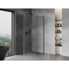 Mexen Mist L asymetrická závesná sprchová kabína päťuholníková 80x90 cm transparentná gun gray kartáčovaná