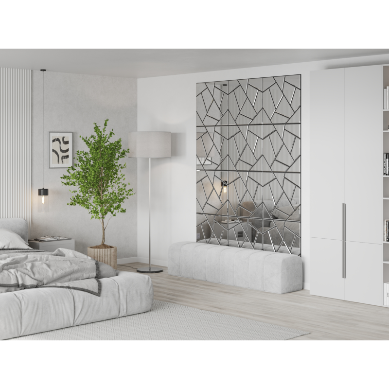Mexen Form 04 akustický stenový panel 60 x 60 cm (4ks), plsť 9 mm, Zrkadlo - S111-60607-04-099