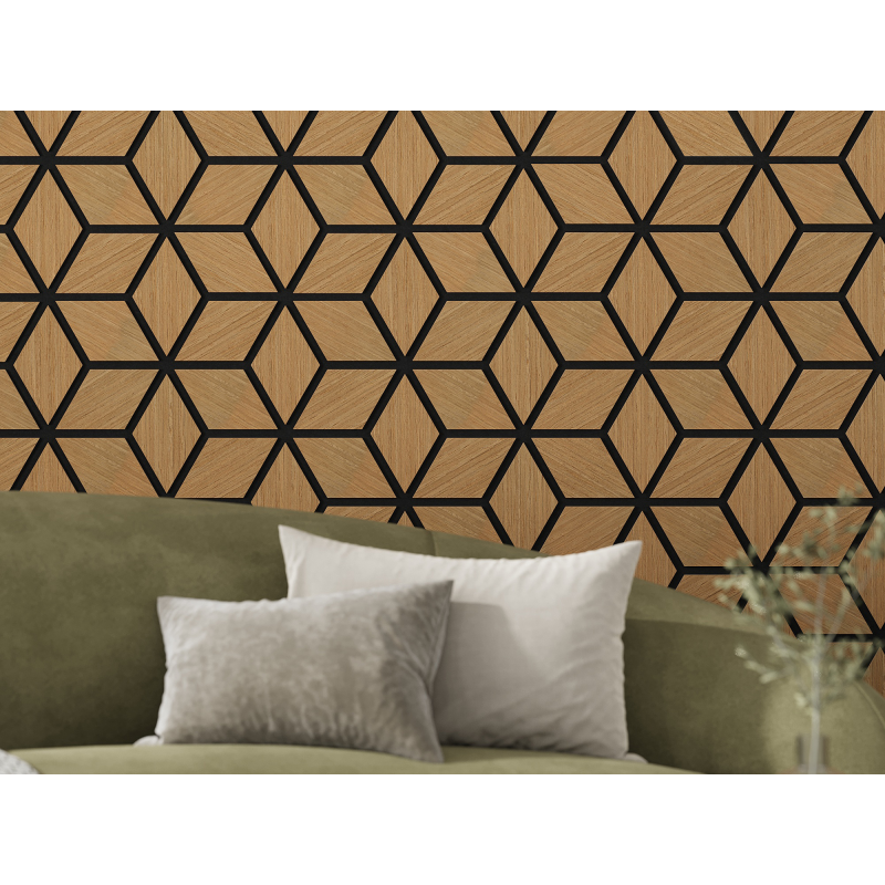 Mexen Form 02 akustický stenový panel 81 x 66 cm (4 ks), plsť 9 mm, technická dyha, Dub Classic - S111-81667-02-041