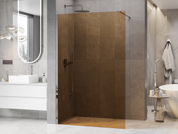 Mexen Kioto sprchová stena Walk-in 130 x 200 cm, bronz 8 mm, chróm - 800-130-101-01-32