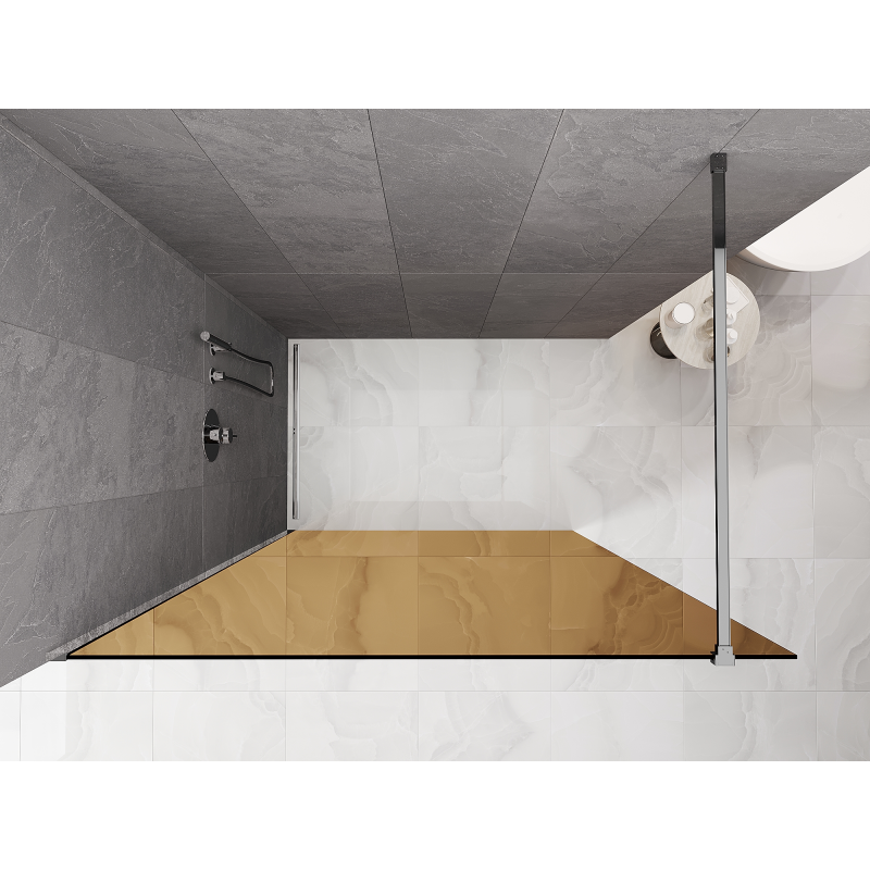 Mexen Kioto sprchová stena Walk-in 130 x 200 cm, bronz 8 mm, chróm - 800-130-101-01-32