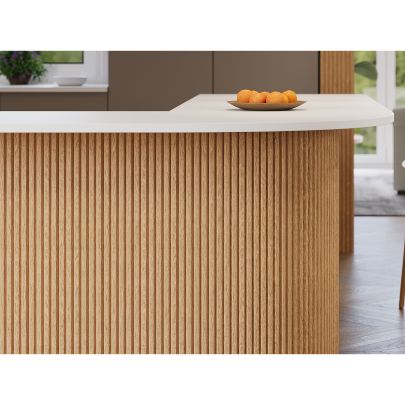 Mexen Ovalo 02 ryhované ohybné nástenné panely 280 x 36 cm, technická dyha, Bieleny Dub - S130-280-02-040