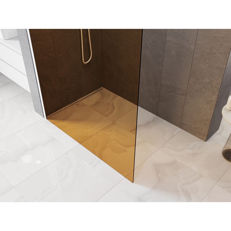 Mexen Kioto sprchová stena Walk-in 90 x 200 cm, bronz 8 mm, biela - 800-090-101-20-32