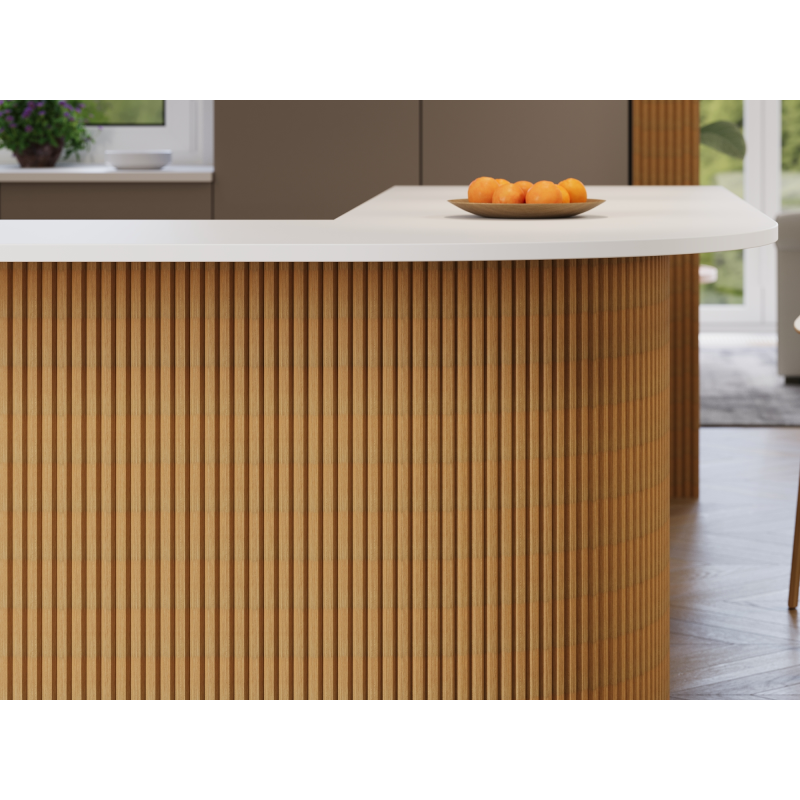 Mexen Ovalo 02 Rýhované elastické nástenné lamely 280 x 36 cm, technická dyha, Dub Classic - S130-280-02-041