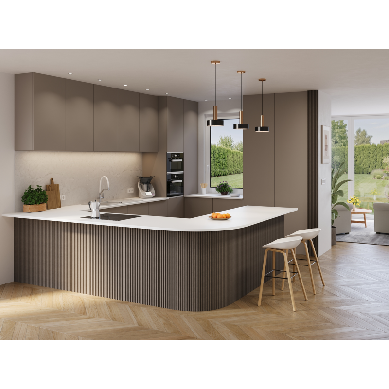 Mexen Ovalo 02 ryhované elastické stenové lamely 280 x 36 cm, technická dyha, Sivý Dub - S130-280-02-043