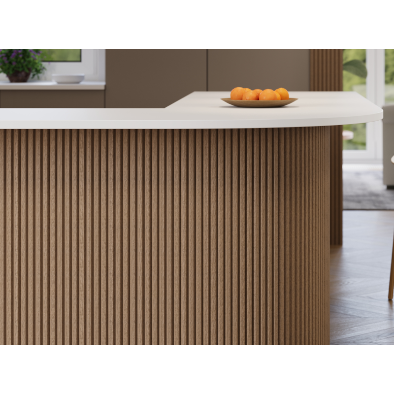 Mexen Ovalo 02 elastické stenové lamely s ryhovaním 280 x 36 cm, technická dyha, Svetlý Orech - S130-280-02-047