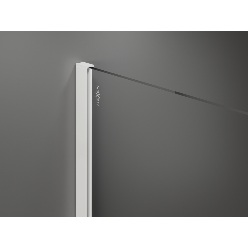 Mexen Kioto sprchová stena Walk-in 130 x 200 cm, hnedá 8 mm, biela - 800-130-101-20-32