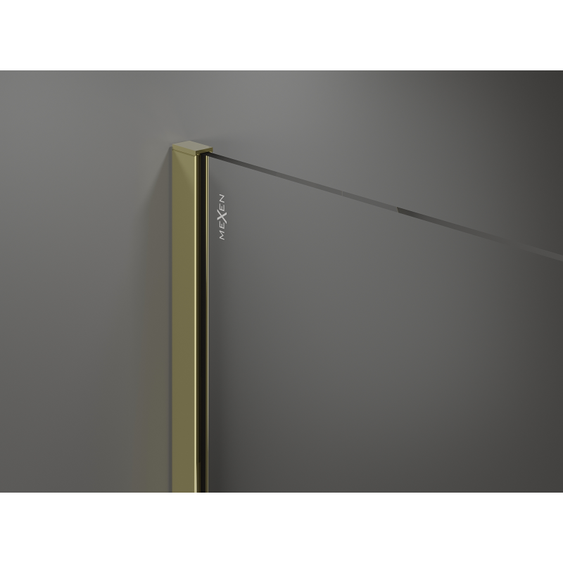 Mexen Kioto sprchová stena Walk-in 130 x 200 cm, bronz 8 mm, zlatá - 800-130-101-50-32