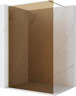 Mexen Kioto sprchová stena Walk-in 140 x 200 cm, bronz 8 mm, zlatá - 800-140-101-50-32