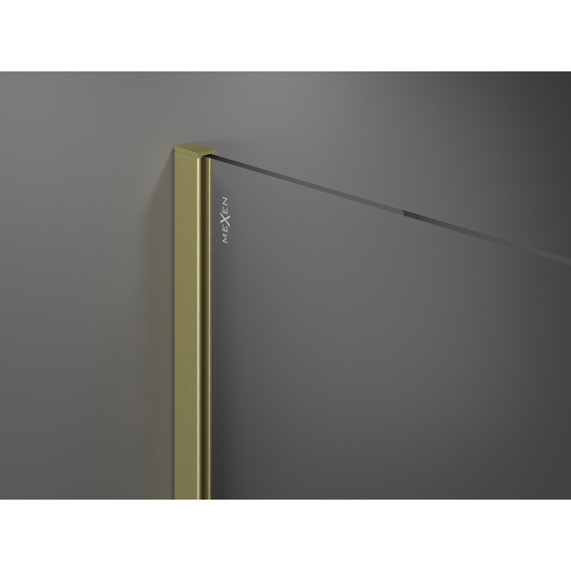 Mexen Kioto sprchová stena Walk-in 130 x 200 cm, bronz 8 mm, zlatá kartáčovaná - 800-130-101-55-32
