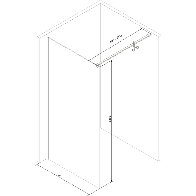 Mexen Kioto sprchová stena Walk-in 130 x 200 cm, bronz 8 mm, brúsená meď - 800-130-101-65-32