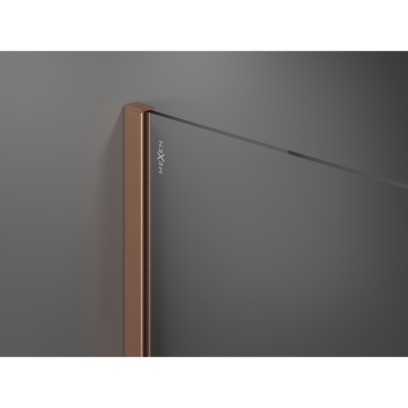 Mexen Kioto sprchová stena Walk-in 130 x 200 cm, bronz 8 mm, brúsená meď - 800-130-101-65-32