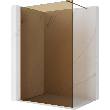 Mexen Kioto sprchová stena Walk-in 130 x 200 cm, bronz 8 mm, brúsená meď - 800-130-101-65-32