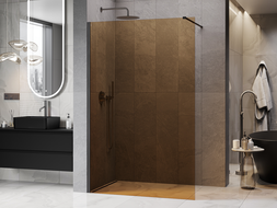 Mexen Kioto sprchová stena Walk-in 100 x 200 cm, bronz 8 mm, brúsený gun gray - 800-100-101-66-32