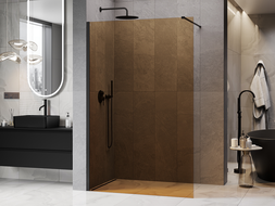 Mexen Kioto sprchová stena Walk-in 90 x 200 cm, bronz 8 mm, čierna - 800-090-101-70-32