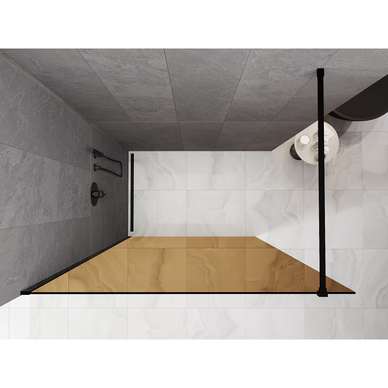 Mexen Kioto sprchová stena Walk-in 130 x 200 cm, bronz 8 mm, čierna - 800-130-101-70-32