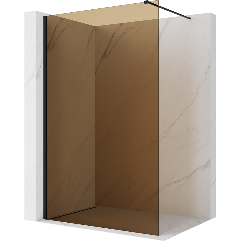 Mexen Kioto sprchová stena Walk-in 130 x 200 cm, bronz 8 mm, čierna - 800-130-101-70-32