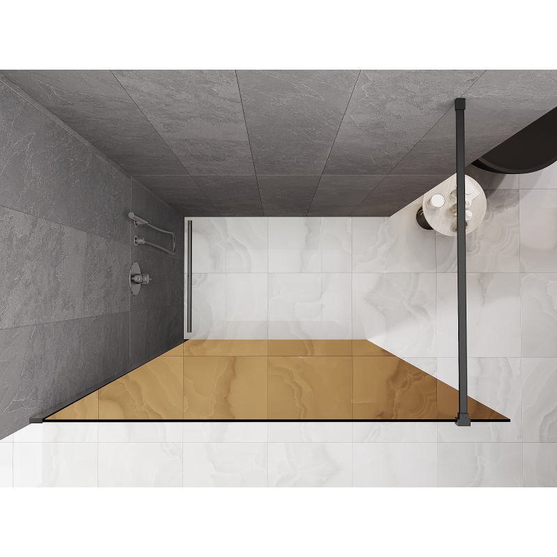 Mexen Kioto sprchová stena Walk-in 130 x 200 cm, bronz 8 mm, gun metal - 800-130-101-95-32