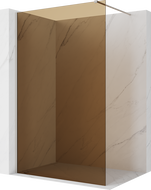 Mexen Kioto sprchová stena Walk-in 70 x 200 cm, bronz 8 mm, brúsený nikel - 800-070-101-97-32