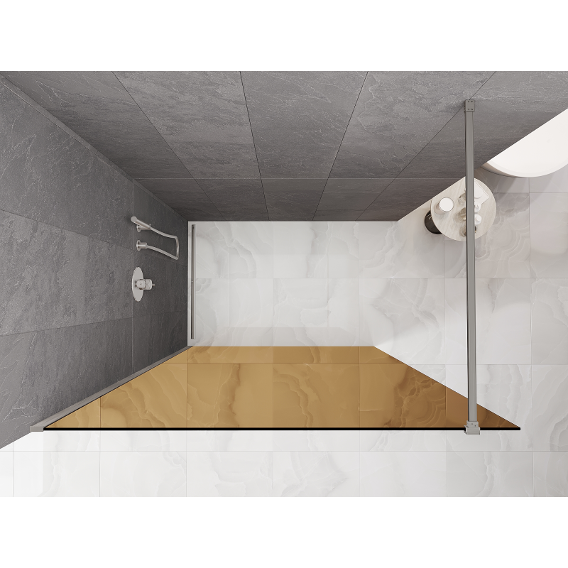 Mexen Kioto sprchová stena Walk-in 100 x 200 cm, 8 mm bronzová, brúsený nikel - 800-100-101-97-32