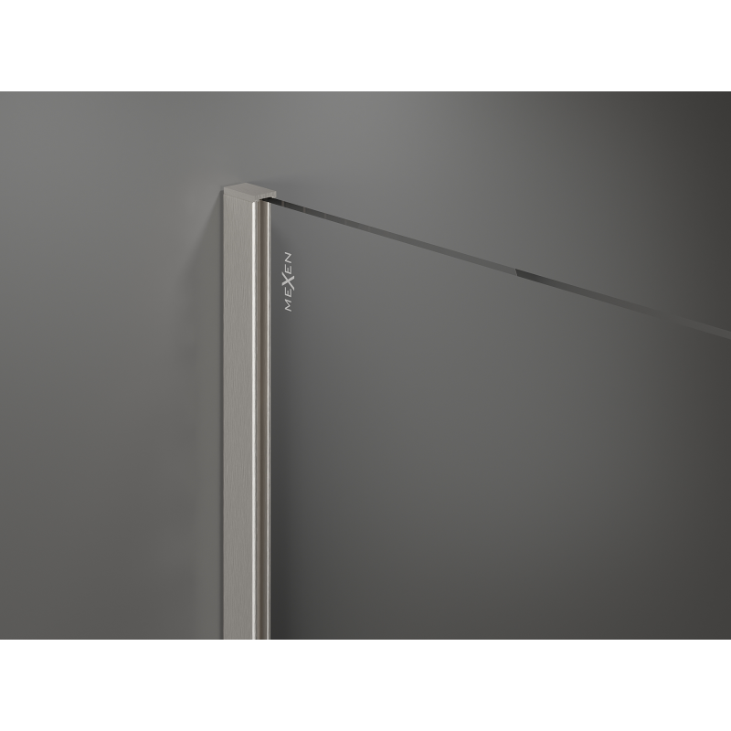 Mexen Kioto sprchová stena Walk-in 110 x 200 cm, hnedá 8 mm, brúsený nikel - 800-110-101-97-32