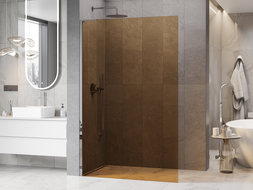 Mexen Kioto L sprchová stena Walk-in 80 x 200 cm, bronz, chróm - 800-080-103-01-32