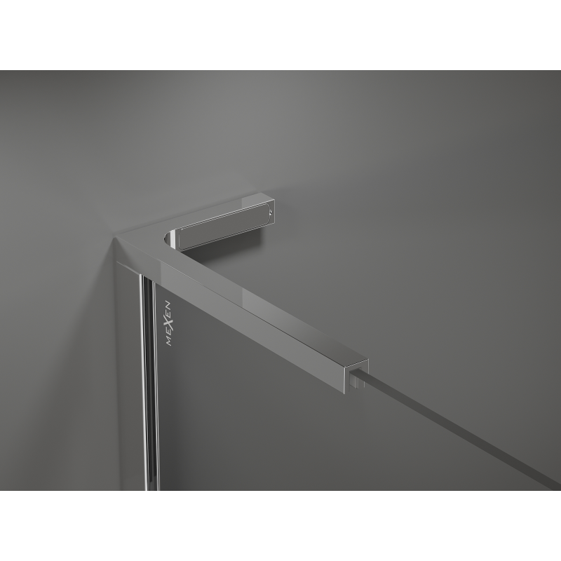 Mexen Kioto L sprchová stena Walk-in 100 x 200 cm, hnedá, chróm - 800-100-103-01-32