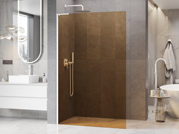 Mexen Kioto L sprchová stena Walk-in 80 x 200 cm, hnedá, biela - 800-080-103-20-32
