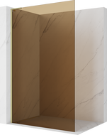 Mexen Kioto L sprchová stena Walk-in 110 x 200 cm, hnedá, zlatá kartáčovaná - 800-110-103-55-32