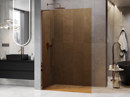 Mexen Kioto L sprchová stena Walk-in 110 x 200 cm, bronz, ružové zlato - 800-110-103-60-32