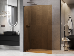 Mexen Kioto L sprchová stena Walk-in 100 x 200 cm, bronz, gun gray kartáčovaný - 800-100-103-66-32
