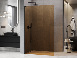 Mexen Kioto L sprchová stena Walk-in 70 x 200 cm, bronz, čierna - 800-070-103-70-32