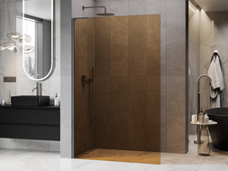 Mexen Kioto L sprchová stena Walk-in 80 x 200 cm, bronzová, gun metal - 800-080-103-95-32