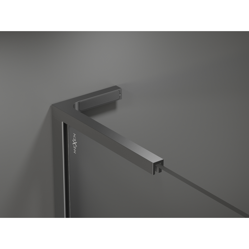 Mexen Kioto L Sprchová stena Walk-in 90 x 200 cm, hnedá, gun metal - 800-090-103-95-32