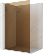 Mexen Kioto L sprchová stena Walk-in 120 x 200 cm, hnedá, brúsený nikel - 800-120-103-97-32