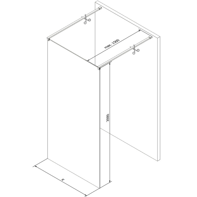 Mexen Kioto voľne stojaca sprchová stena 110 x 200 cm, bronz 8 mm, čierna - 800-110-002-70-32