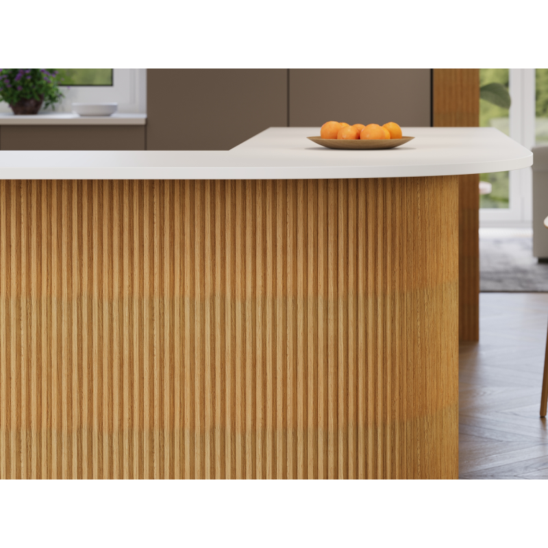 Mexen Ovalo 01 ryhované elastické nástenné lamely 280 x 36 cm, technická dyha, Dub Classic - S130-280-01-041