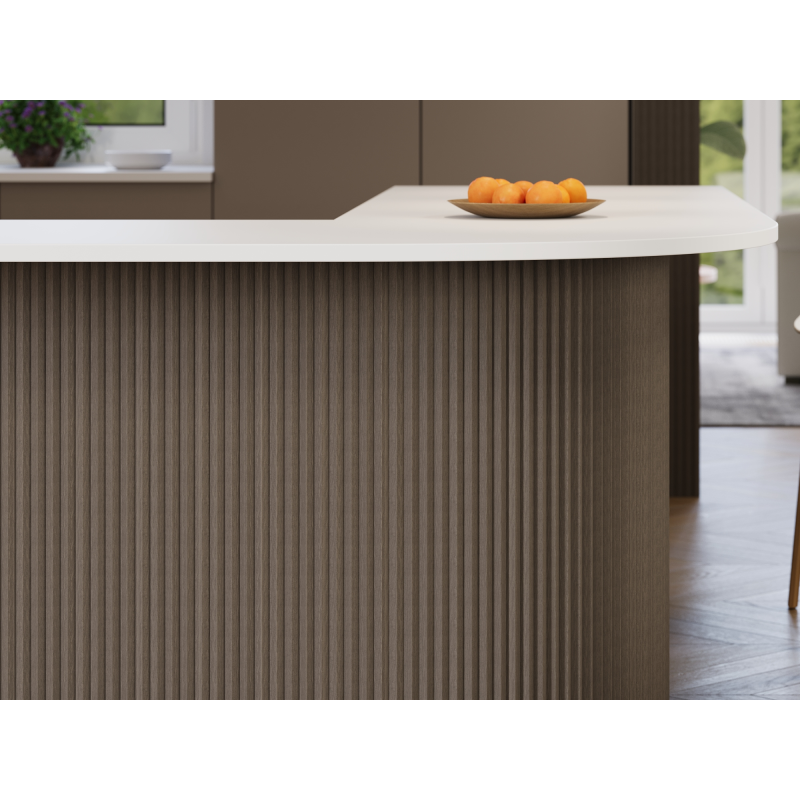 Mexen Ovalo 01 flexibilné ryhované nástenné lamely 280 x 36 cm, technická dyha, Sivý Dub - S130-280-01-043