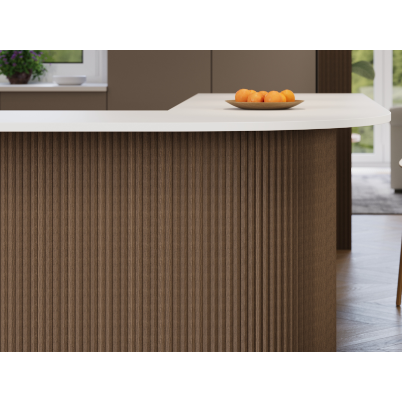 Mexen Ovalo 01 nástenné lamely ryhované elastické 280 x 36 cm, technická dyha, Tmavý Orech - S130-280-01-044