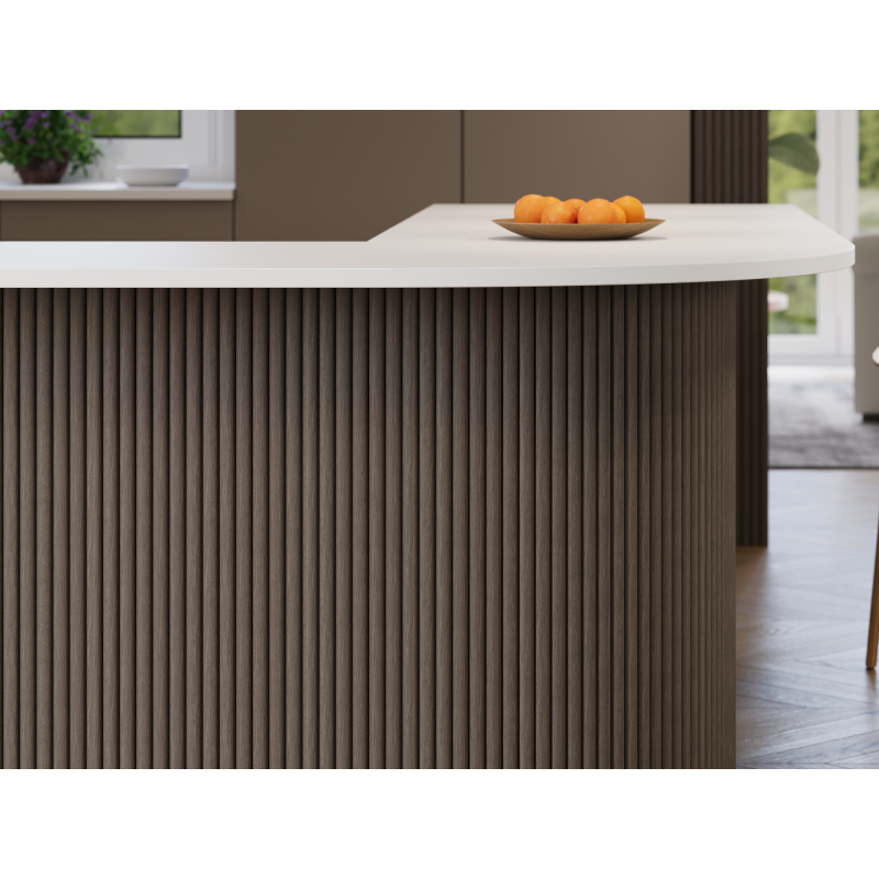 Mexen Ovalo 03 stenové lamely ryhované elastické 280 x 36 cm, technická dyha, Sivý Dub - S130-280-03-043