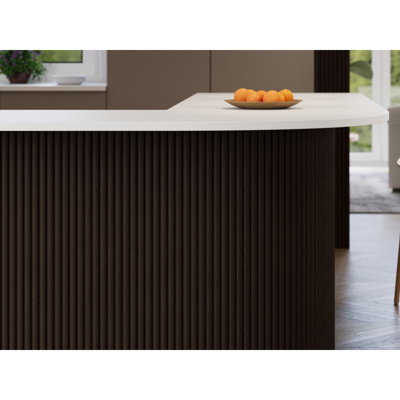 Mexen Ovalo 03 lamely na stenu ryhované elastické 280 x 36 cm, technická dyha, Čierny Dub - S130-280-03-046
