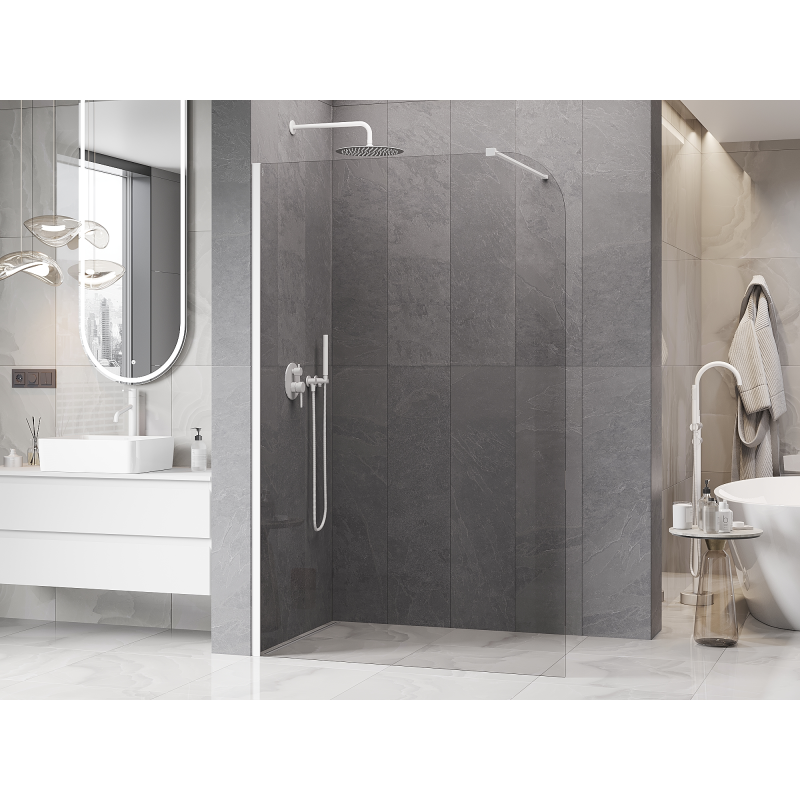 Mexen Kioto-P sprchová stena Walk-in 70 x 200 cm, transparentná 8 mm, biela - 800-070-101-20-00-P