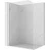 Mexen Kioto-P Sprchová stena Walk-in 130 x 200 cm, transparentná 8 mm, biela - 800-130-101-20-00-P