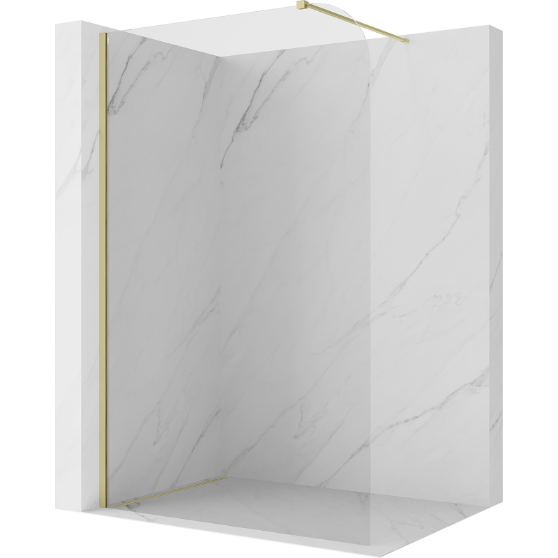 Mexen Kioto-P sprchová stena Walk-in 80 x 200 cm, transparentná 8 mm, zlatá kartáčovaná - 800-080-101-55-00-P