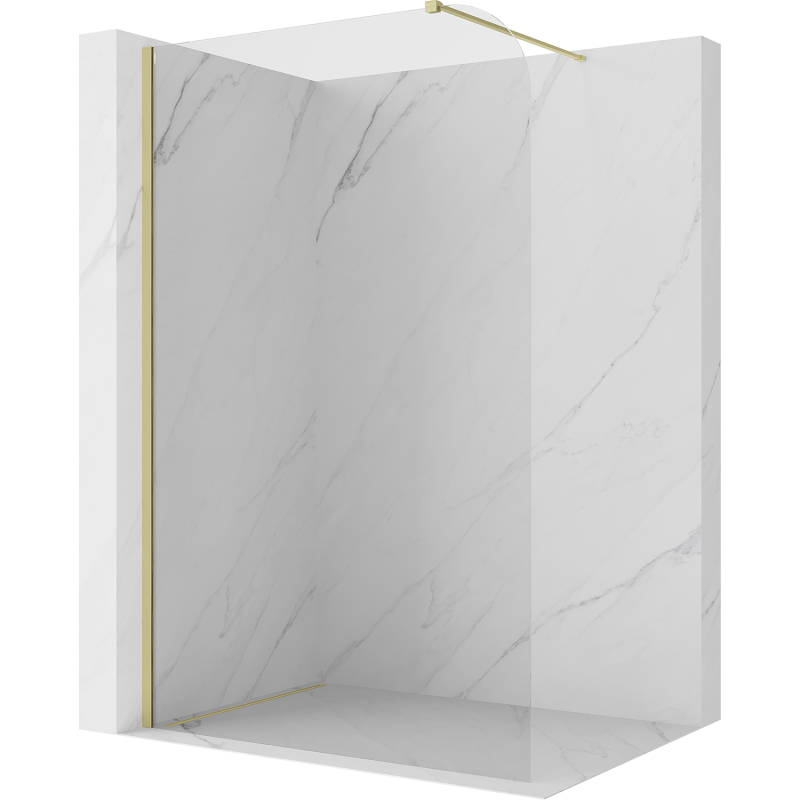 Mexen Kioto-P sprchová stena Walk-in 100 x 200 cm, transparentná 8 mm, zlatá brúsená - 800-100-101-55-00-P