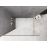 Mexen Kioto-P Sprchová stena Walk-in 110 x 200 cm, transparentná 8 mm, zlatá kartáčovaná - 800-110-101-55-00-P